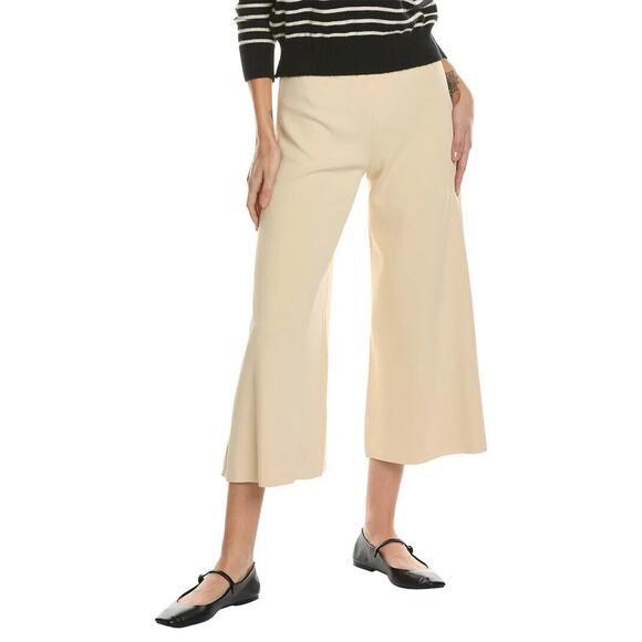 Theory Henriet Cropped Pants Women's Size L Wood Ash Wide Leg NWT $345 - Picture 1 of 12